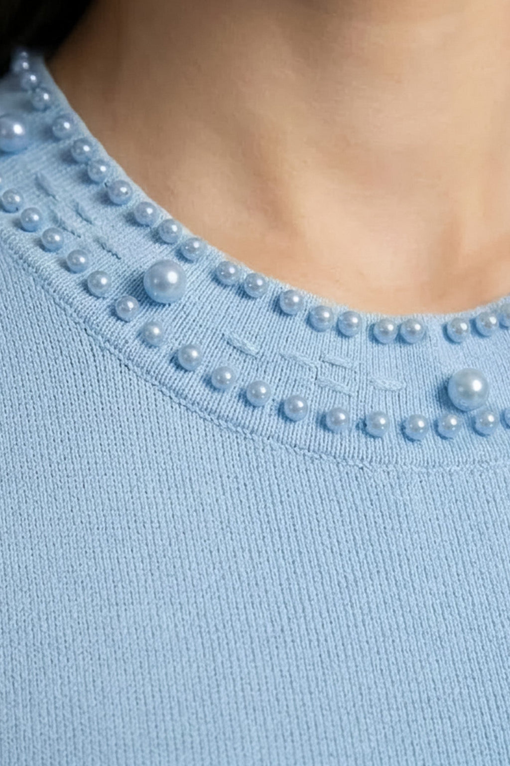 Noor | Pearl Embellished Knit Sleeveless Midi Dress