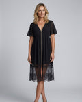 Vivienne | Ruffled Lace-Trim Midi Dress