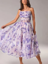 Rosalie | Ruched Floral A-Line Midi Dress