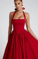 Mariana | Halter Corset Tulle Midi Dress