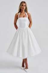 Mariana | Halter Corset Tulle Midi Dress