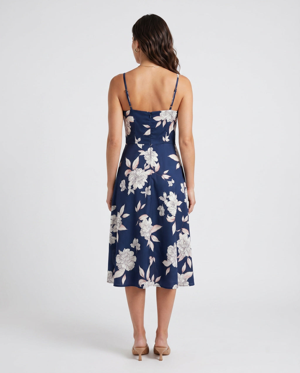 Xenia | Spaghetti Strap Floral Midi Dress