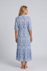 Sienna | Boho Floral Print Midi Dress