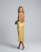 Bianca | Asymmetric Open Back Spaghetti Strap Midi Dress