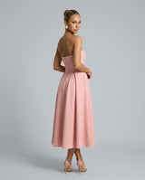 Stella | Strapless Structured Bodice Midi Dress