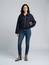 Mila Collarless Jacket Coat | Women's Winter Coat