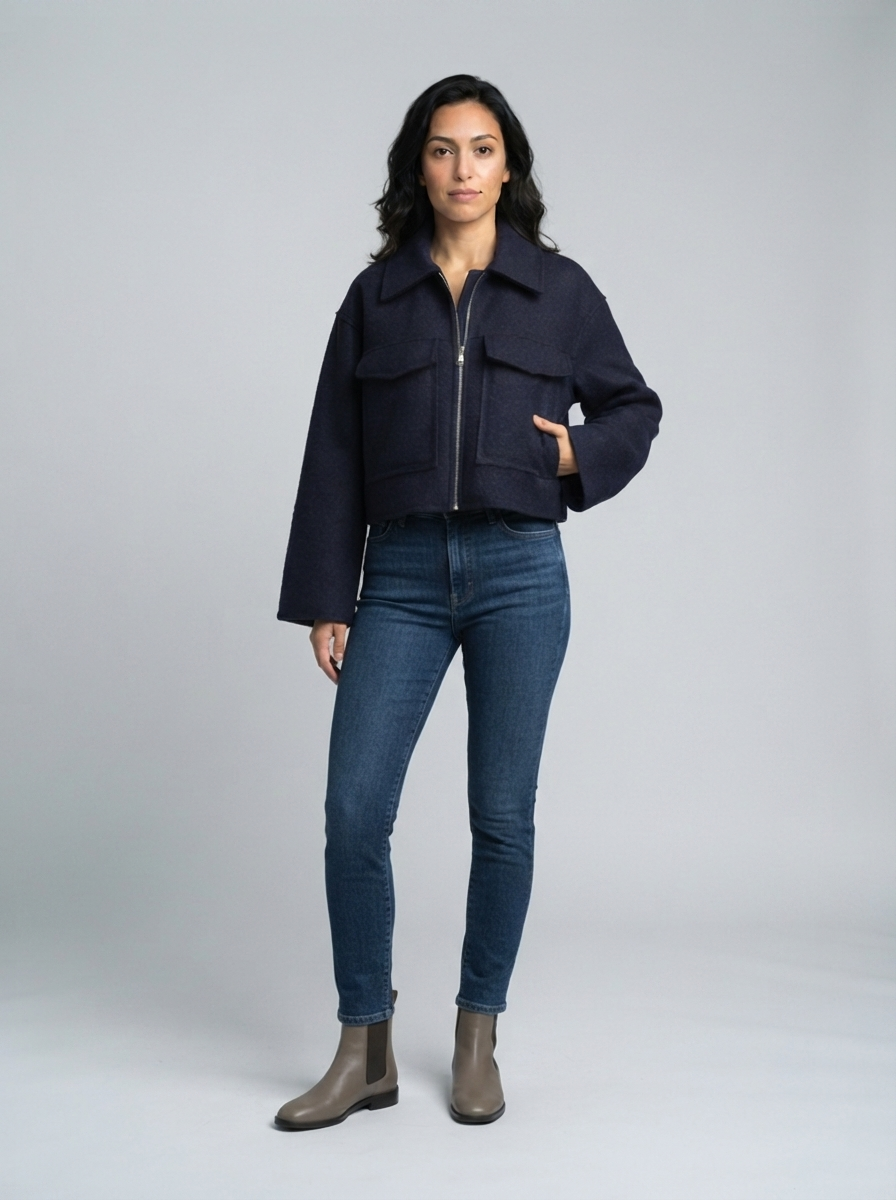 Women's Short Wool Blend Jacket Coat