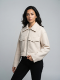 Mila Collarless Jacket Coat | Women's Winter Coat