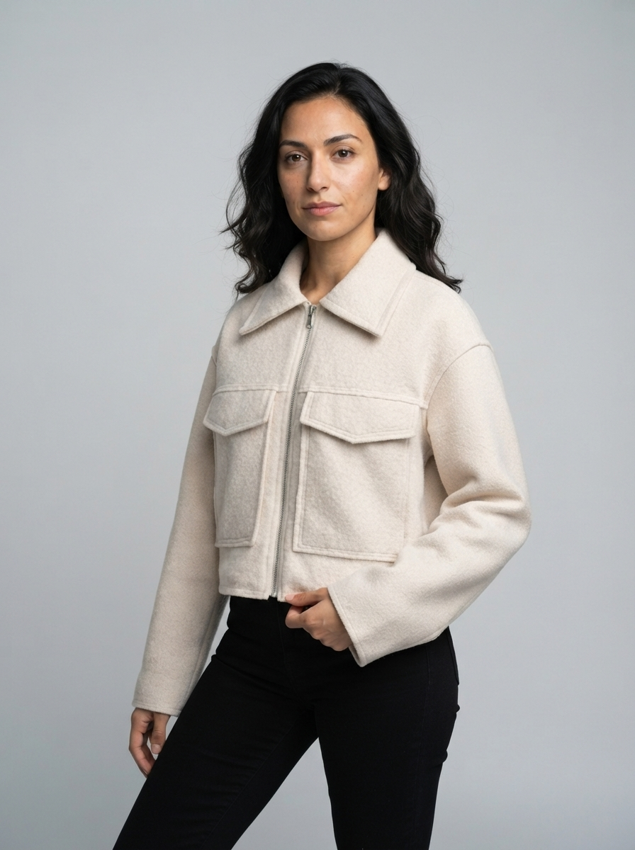 Women's Short Wool Blend Jacket Coat