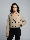 Ava Short Double-Breasted Trench | Women's Winter Coat