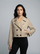 Ava Short Double-Breasted Trench | Women's Winter Coat