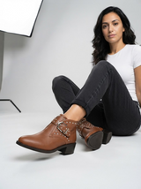 Studded Buckle Chelsea Boots