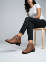 Studded Buckle Chelsea Boots