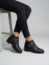 Studded Buckle Chelsea Boots