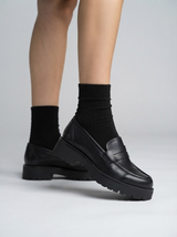 Bianca Genuine Leather Platform Loafers | Women's Slip-On Flats