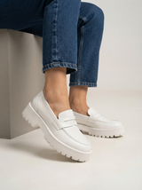 Bianca Genuine Leather Platform Loafers | Women's Slip-On Flats