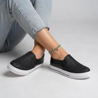 Round Toe Flat Shoes With Sequined Loafers Walking Shoes Women