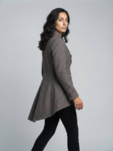 Chic Asymmetrical Plaid Blazer for Women