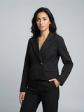 Chic Irregular Collar Back Cut-Out Blazer Jacket for Women