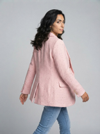 Chic Tweed Blazer for Women Fall Fashion Casual Jacket with Pockets