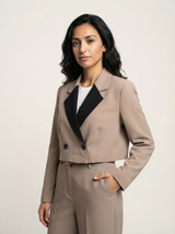 Women's Colorblock Cropped Blazer