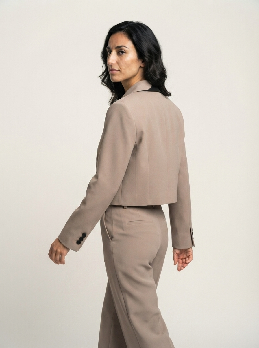 Women's Colorblock Cropped Blazer