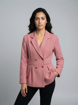 Cassia Milano | Double-Breasted Herringbone Blazer For Women