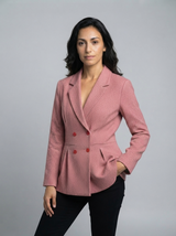 Cassia Milano | Double-Breasted Herringbone Blazer For Women