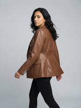 Elsie Button-Up Collared Blazer | Women's Fitted Jacket