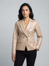 Elsie Button-Up Collared Blazer | Women's Fitted Jacket
