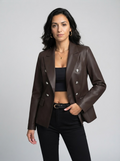 Elsie Button-Up Collared Blazer | Women's Fitted Jacket