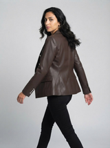 Elsie Button-Up Collared Blazer | Women's Fitted Jacket