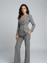 Fashionable  Style Plaid Blazer Jacket