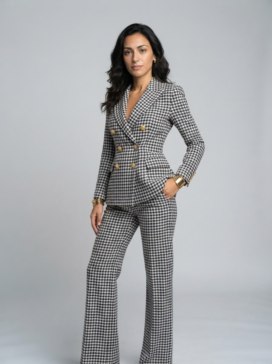 Fashionable  Style Plaid Blazer Jacket