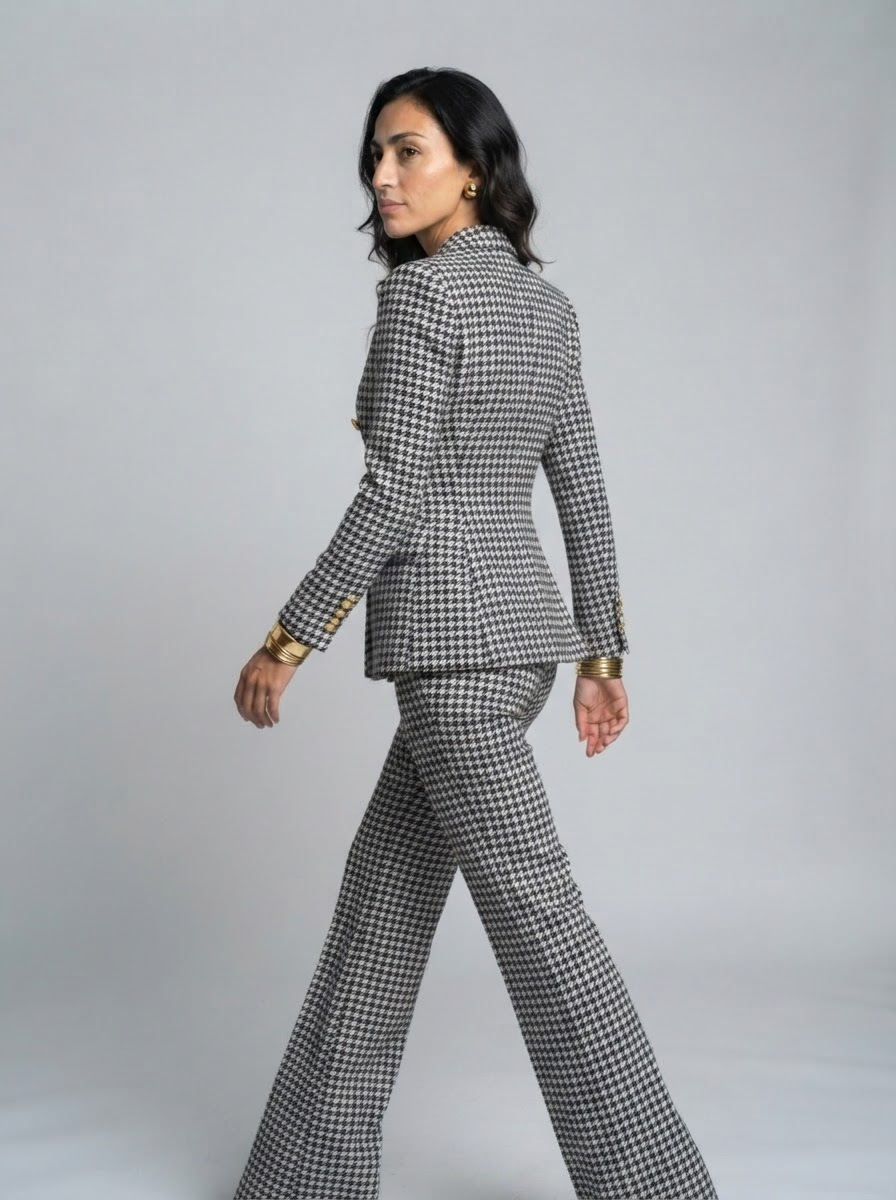 Fashionable  Style Plaid Blazer Jacket