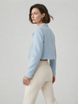 Pure Color Long Sleeve Short Blazer Jacket