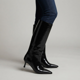 Women Slim High Heel Luxury Knee High Boots Fashion Comfortable Round Toe Stiletto Long Boots