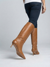 Women Slim High Heel Luxury Knee High Boots Fashion Comfortable Round Toe Stiletto Long Boots
