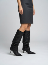 Women Slim High Heel Luxury Knee High Boots Fashion Comfortable Round Toe Stiletto Long Boots