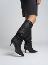 Women Slim High Heel Luxury Knee High Boots Fashion Comfortable Round Toe Stiletto Long Boots