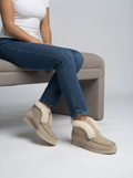 Ankle boots cow-suede-leather boots natural-fur Warm winter boots Slip-on snow boots for women
