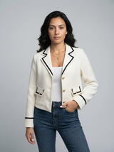 Cassia Milano | Colour-Blocked Tweed Blazer For Women