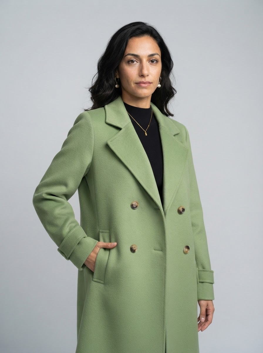 Trendy Wool Coat for Women  Loose Outerwear Notched Lapel Woolen Blazer