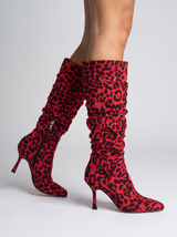 Kira Leopard-Print Knee-High Boots | Women's Heeled Footwear