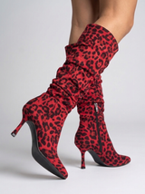 Kira Leopard-Print Knee-High Boots | Women's Heeled Footwear
