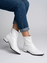 Piper Silver-Zip Ankle Boots | Women's Low-Heel Footwear
