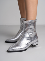 Piper Silver-Zip Ankle Boots | Women's Low-Heel Footwear