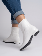 Piper Silver-Zip Ankle Boots | Women's Low-Heel Footwear