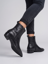 Piper Silver-Zip Ankle Boots | Women's Low-Heel Footwear