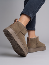 Elara Faux Fur Platform Ankle Boots | Women's Winter Footwear